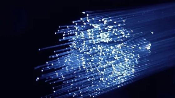 Fibre optic strands carrying light