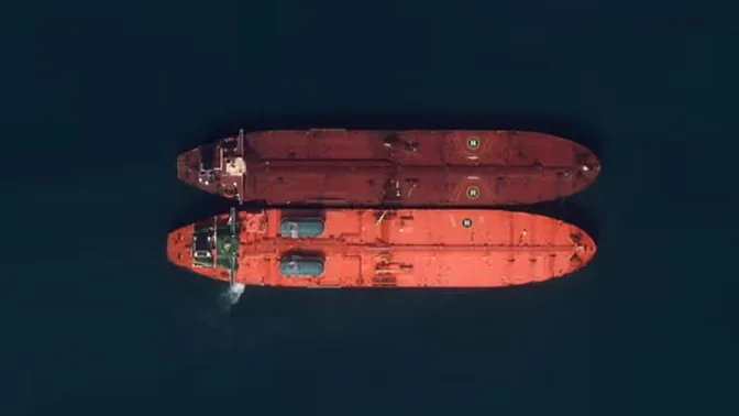 Cargo vessel from above