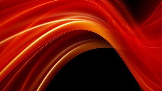 Red and orange silk-like waves of light