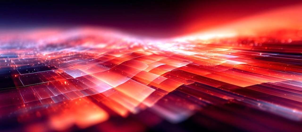 An abstract iFortis Worldwide brand visual, a lit data plane receding to a horizon